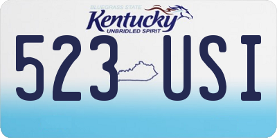 KY license plate 523USI