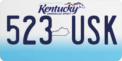 KY license plate 523USK