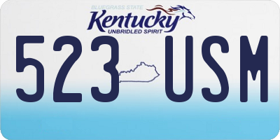 KY license plate 523USM