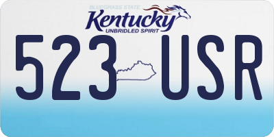 KY license plate 523USR