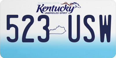 KY license plate 523USW