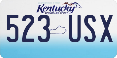 KY license plate 523USX