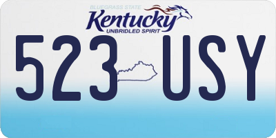 KY license plate 523USY