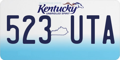 KY license plate 523UTA