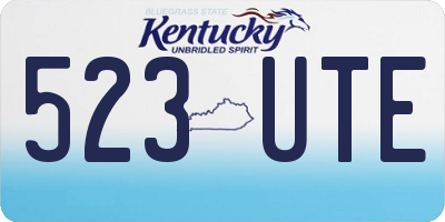 KY license plate 523UTE