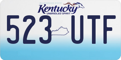 KY license plate 523UTF