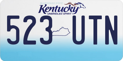 KY license plate 523UTN