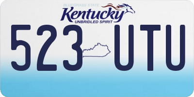 KY license plate 523UTU
