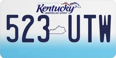 KY license plate 523UTW