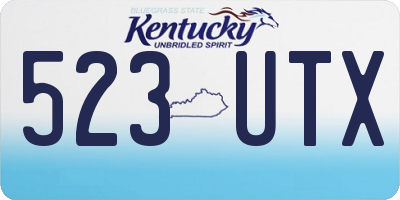 KY license plate 523UTX