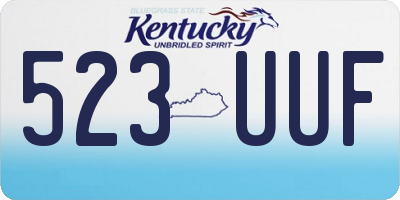 KY license plate 523UUF
