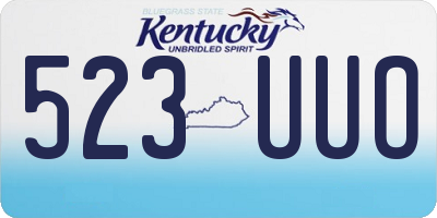 KY license plate 523UUO