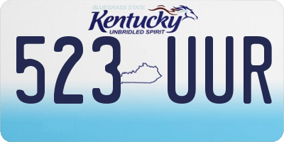 KY license plate 523UUR