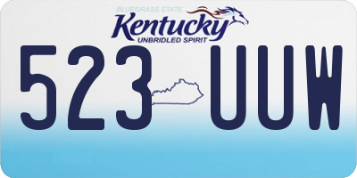 KY license plate 523UUW