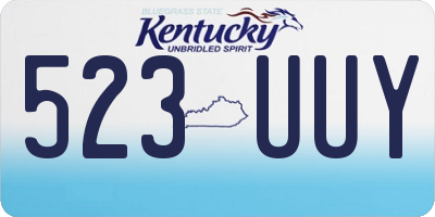 KY license plate 523UUY