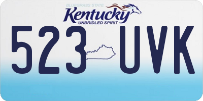 KY license plate 523UVK