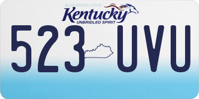KY license plate 523UVU