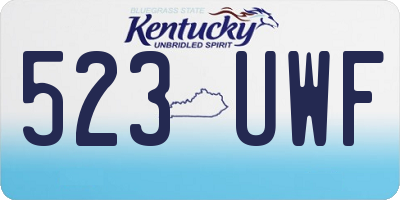 KY license plate 523UWF