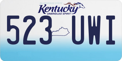 KY license plate 523UWI