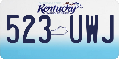 KY license plate 523UWJ