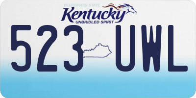 KY license plate 523UWL