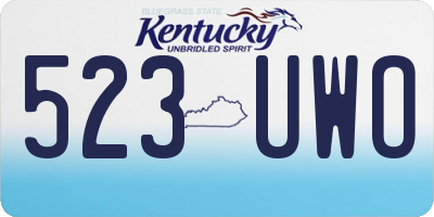 KY license plate 523UWO