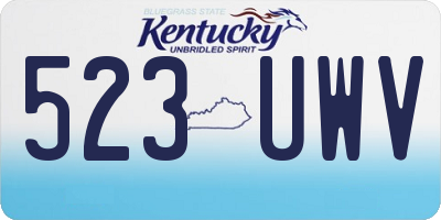 KY license plate 523UWV