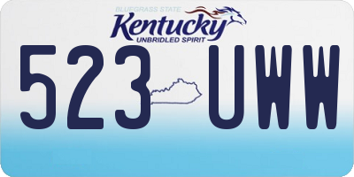 KY license plate 523UWW