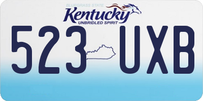 KY license plate 523UXB