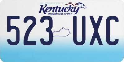 KY license plate 523UXC