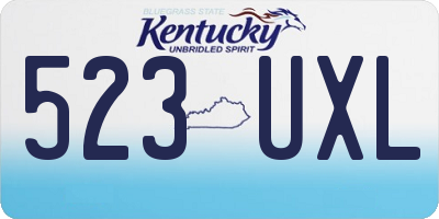 KY license plate 523UXL