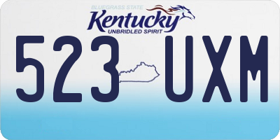 KY license plate 523UXM