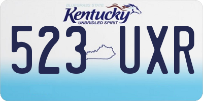 KY license plate 523UXR