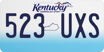 KY license plate 523UXS