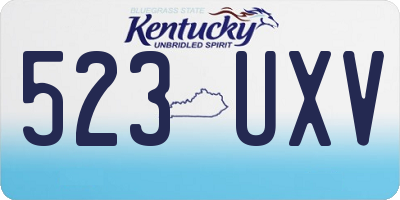 KY license plate 523UXV