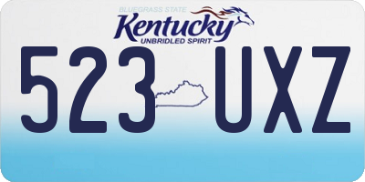 KY license plate 523UXZ
