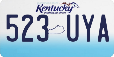 KY license plate 523UYA