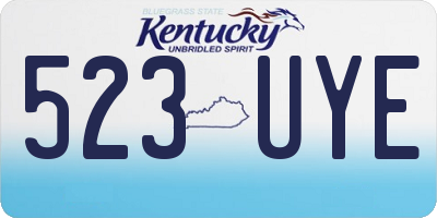 KY license plate 523UYE