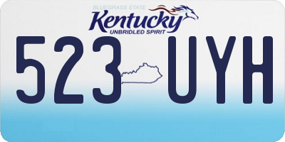 KY license plate 523UYH