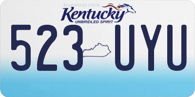 KY license plate 523UYU