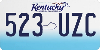 KY license plate 523UZC