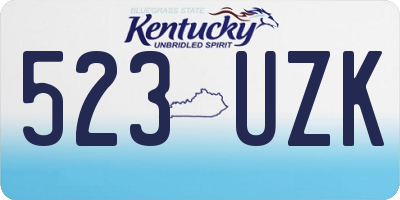 KY license plate 523UZK