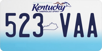KY license plate 523VAA