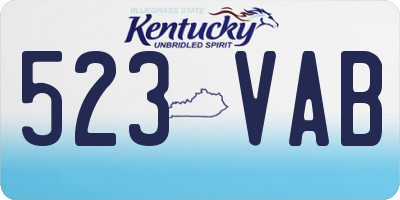 KY license plate 523VAB