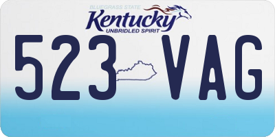 KY license plate 523VAG