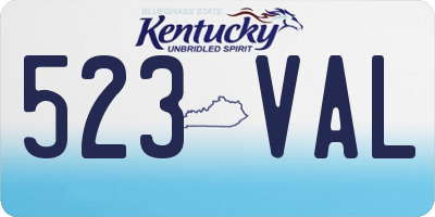 KY license plate 523VAL