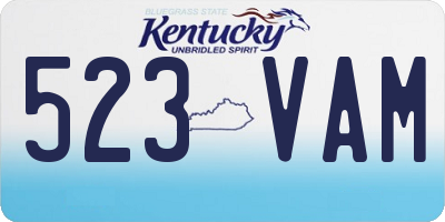 KY license plate 523VAM