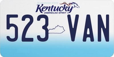 KY license plate 523VAN