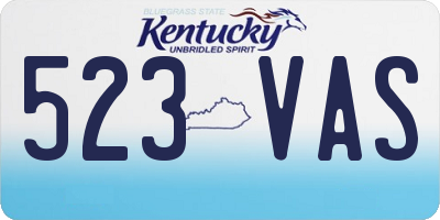 KY license plate 523VAS