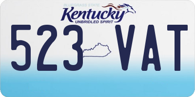 KY license plate 523VAT